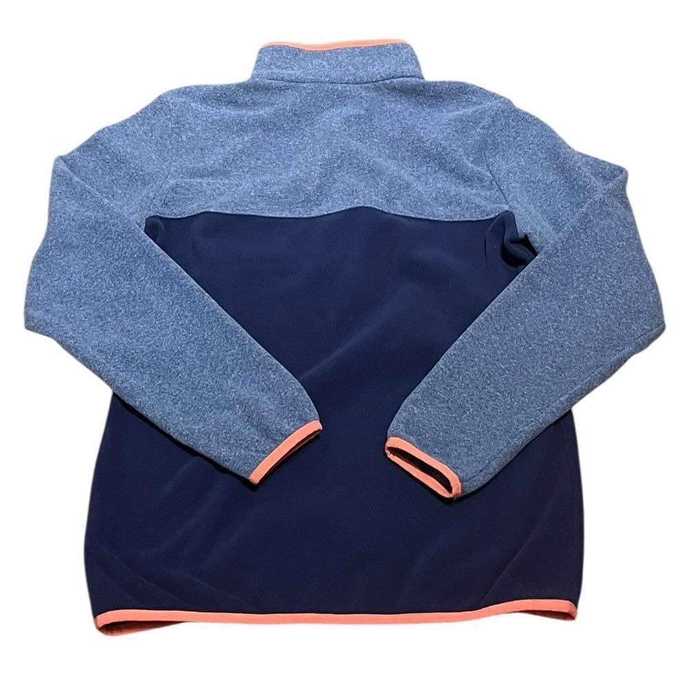 Columbia Blue and Coral Fleece Snap Pullover, Size M - Picture 4 of 9